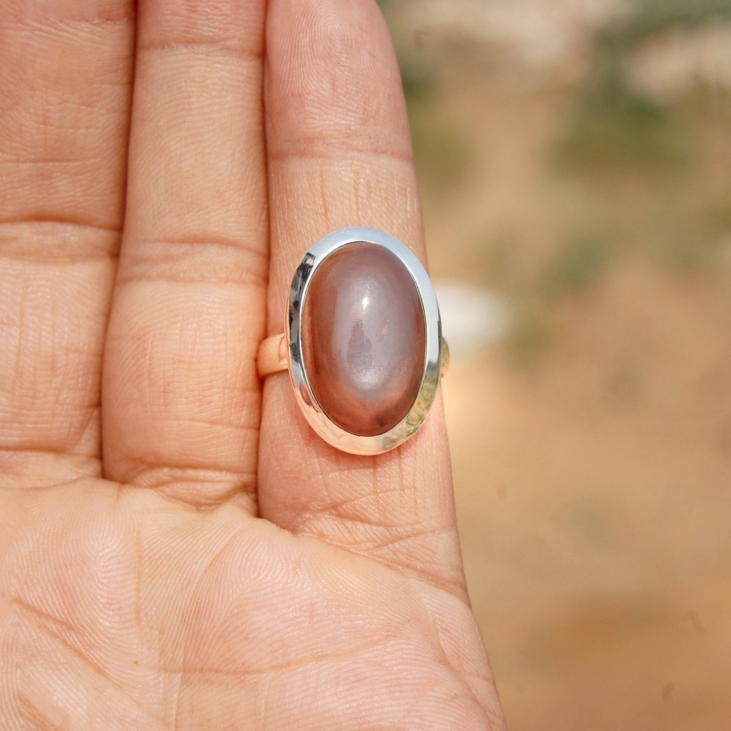 Grey Moonstone Ring