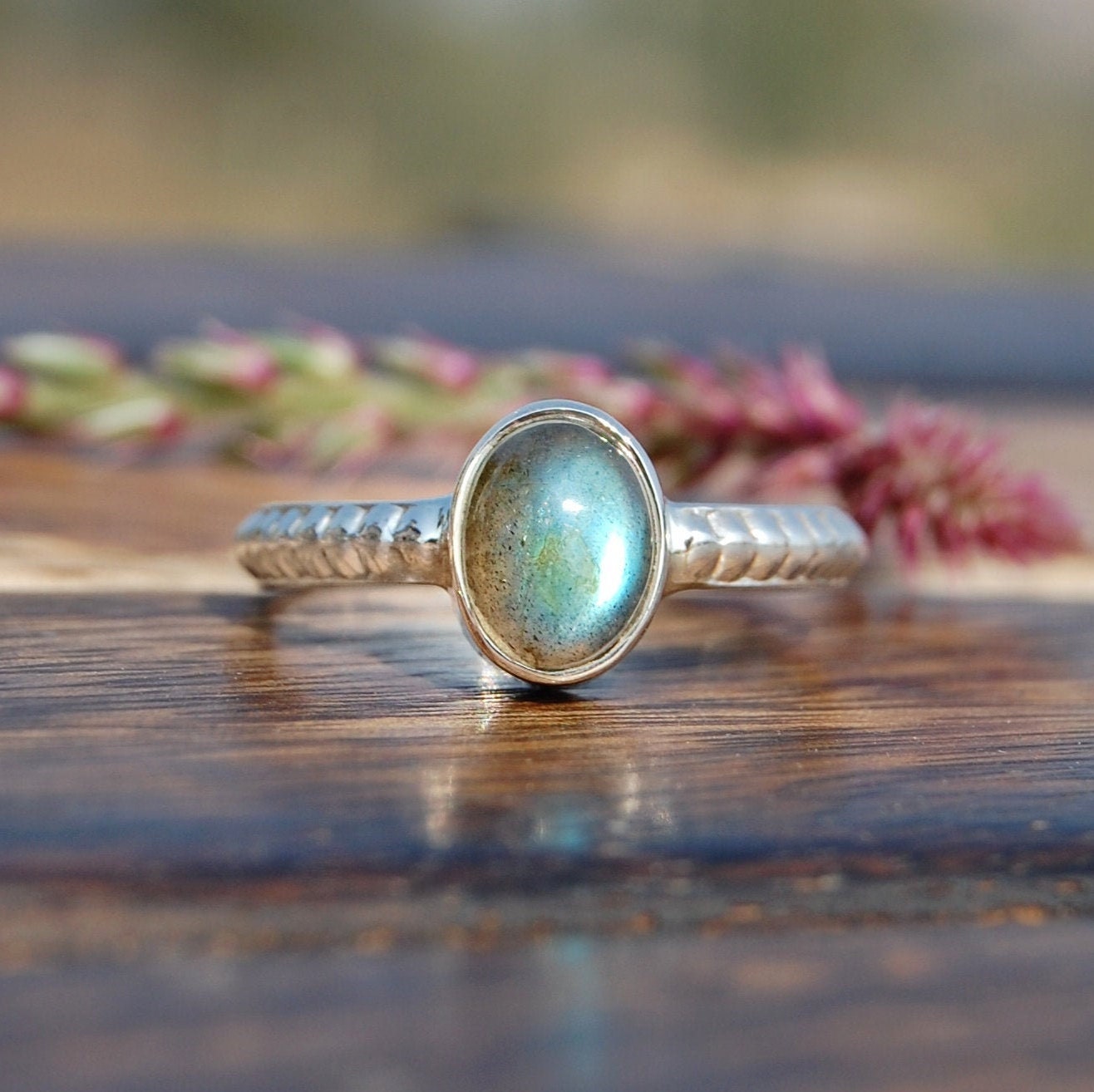 Labradorite Dainty Ring