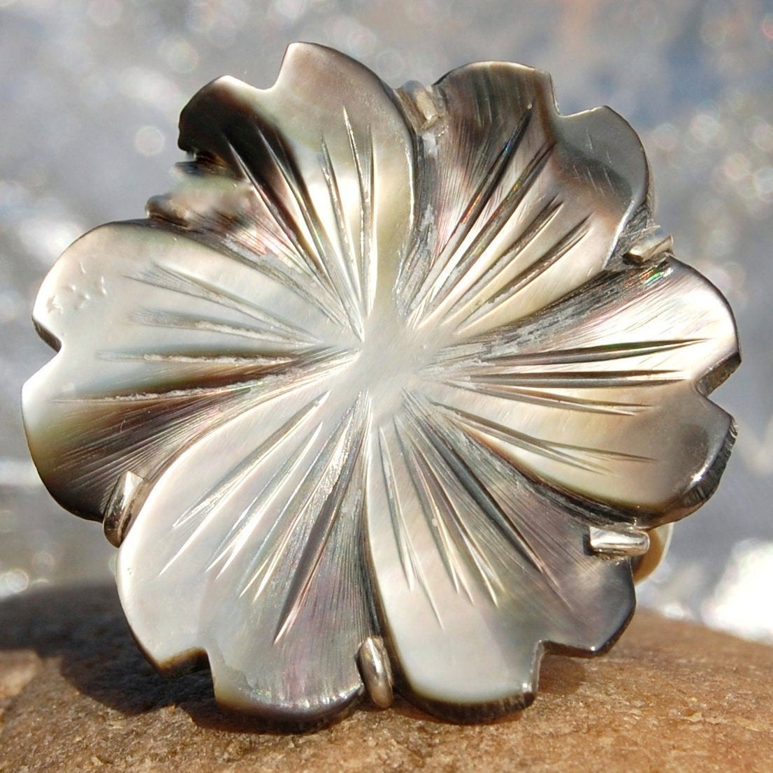 Mother of Pearl Floral Ring for Her