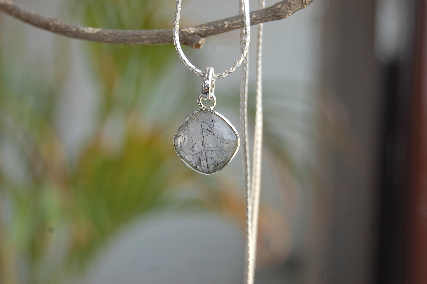 Black Rutile Quartz Pendant