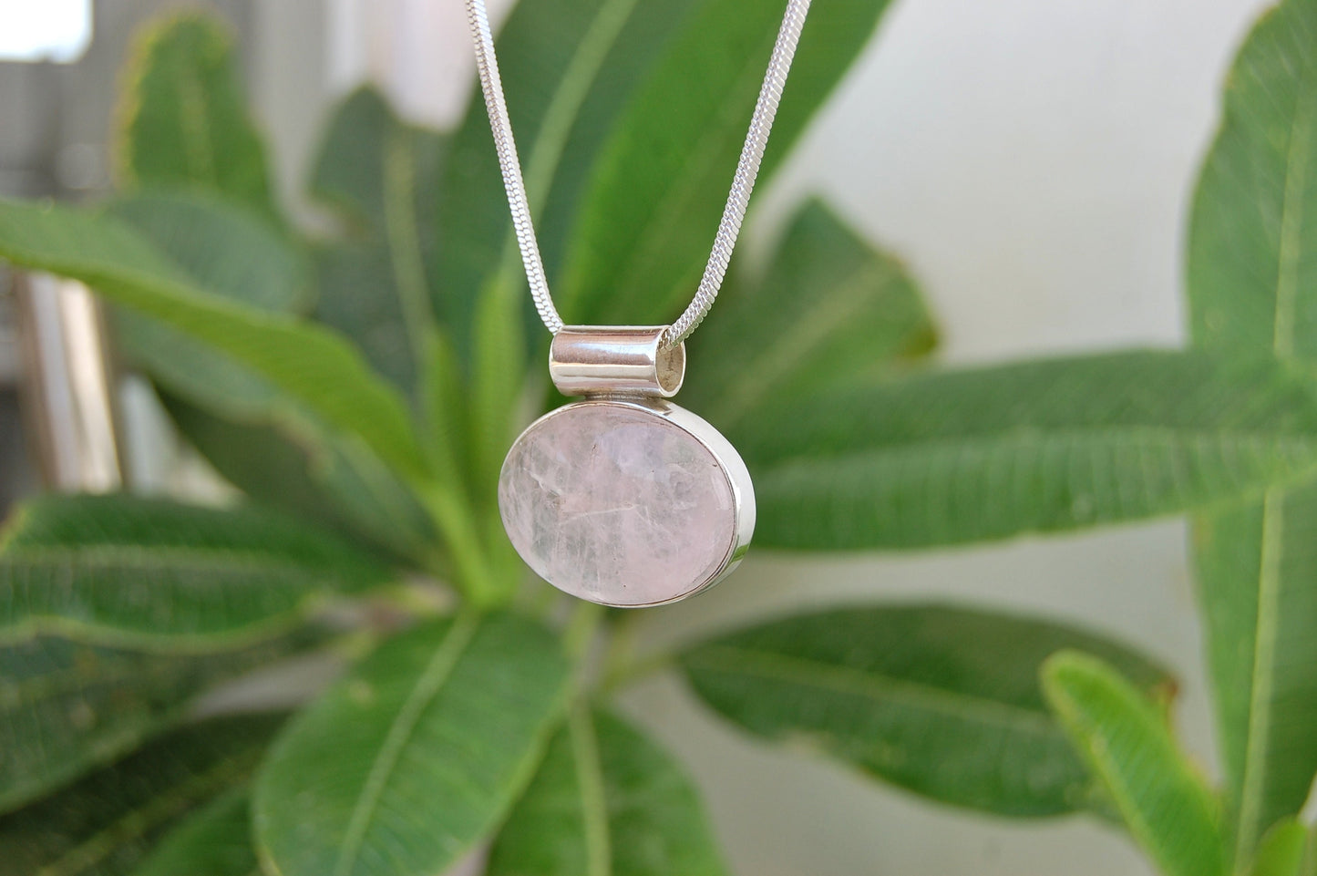 Rose Quartz Statement Pendant