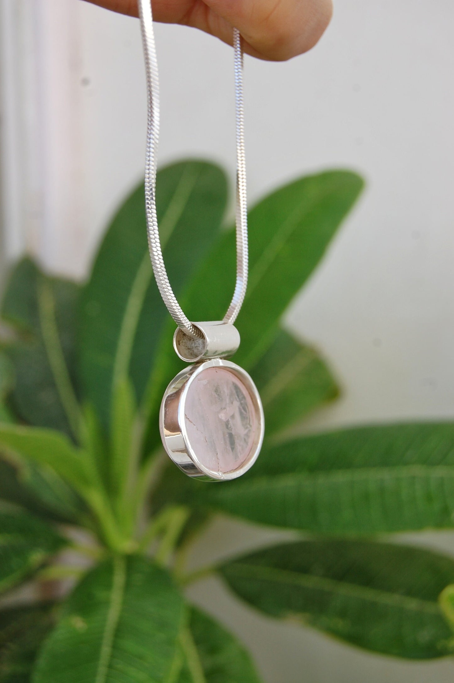 Rose Quartz Statement Pendant