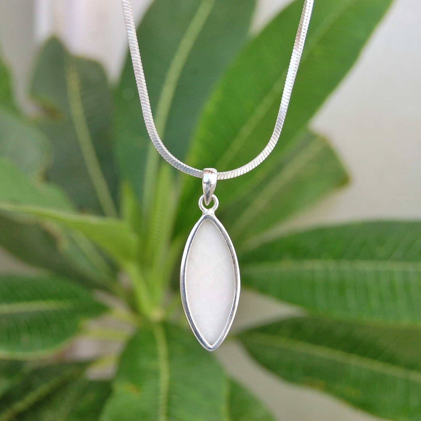 White Quartz Marquise Pendant