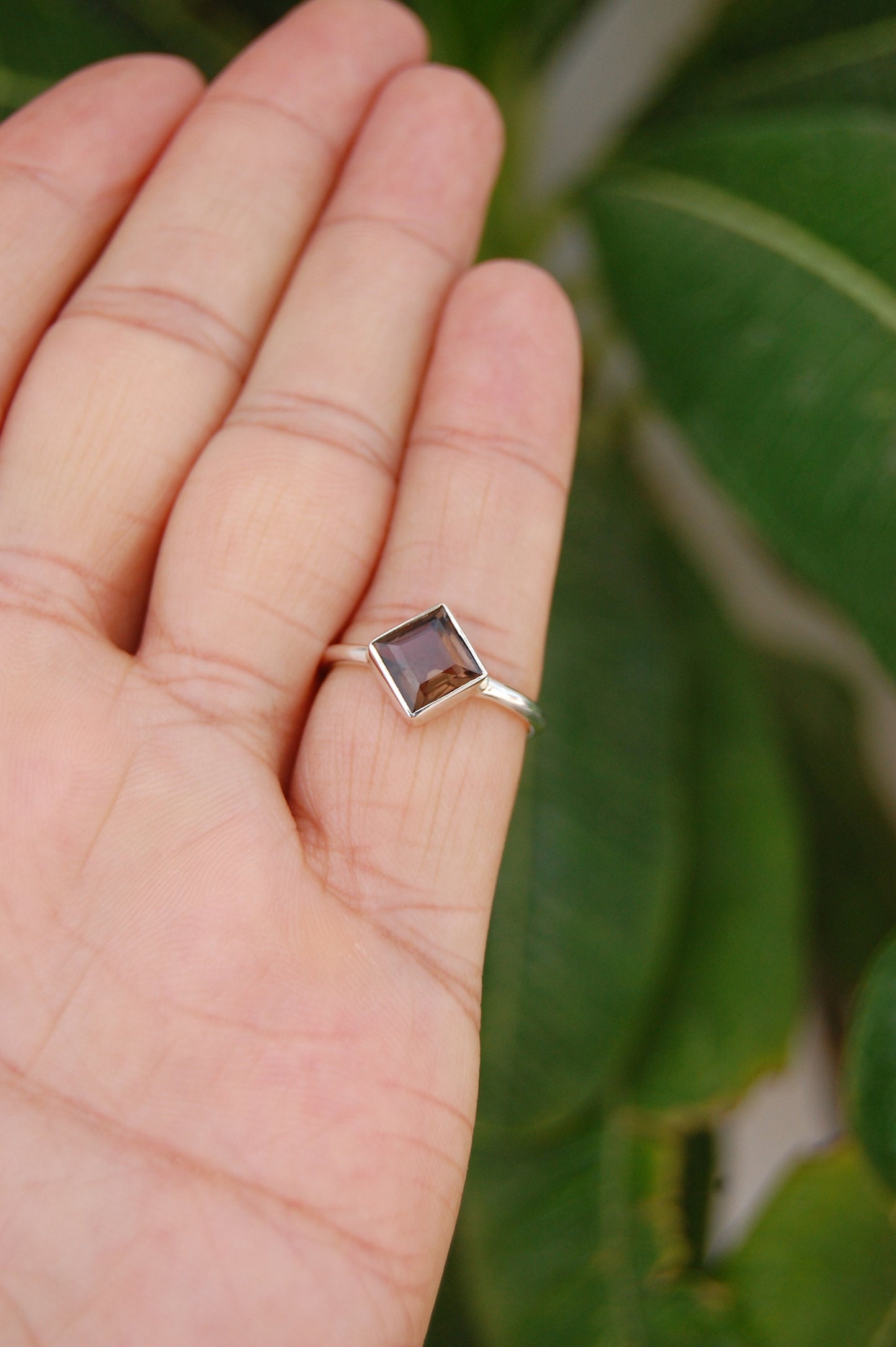 Smoky Quartz Dainty Ring