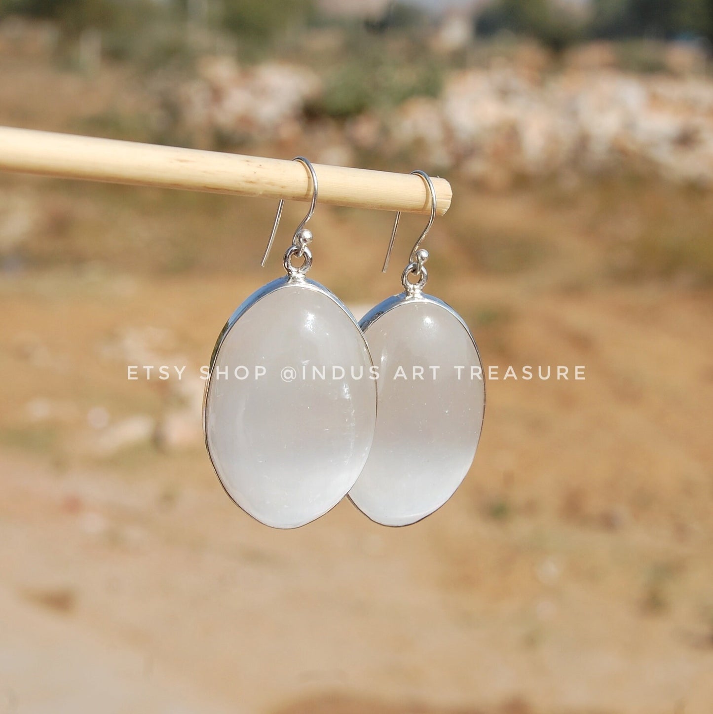 Selenite Teardrop Earrings