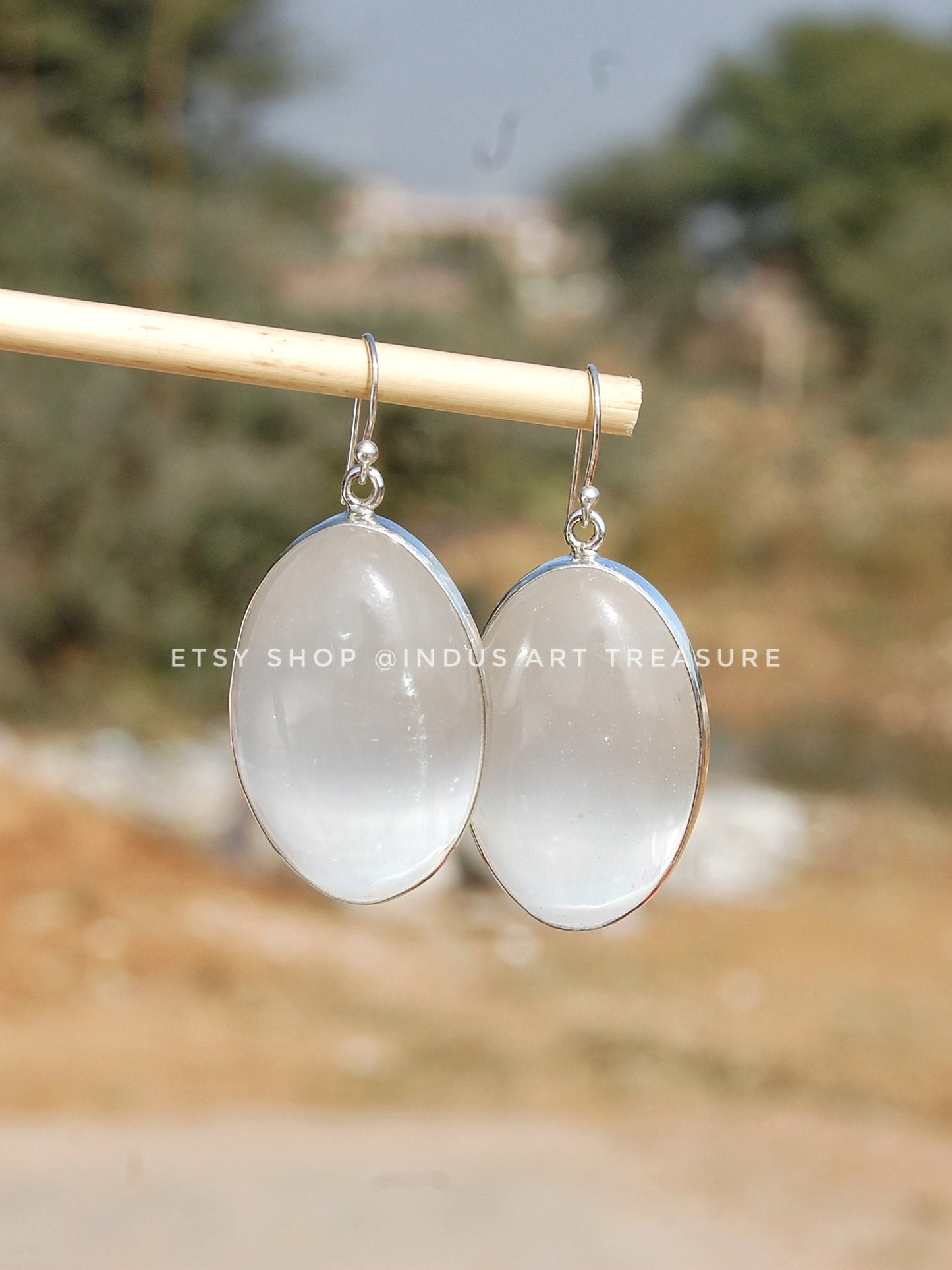 Selenite Teardrop Earrings