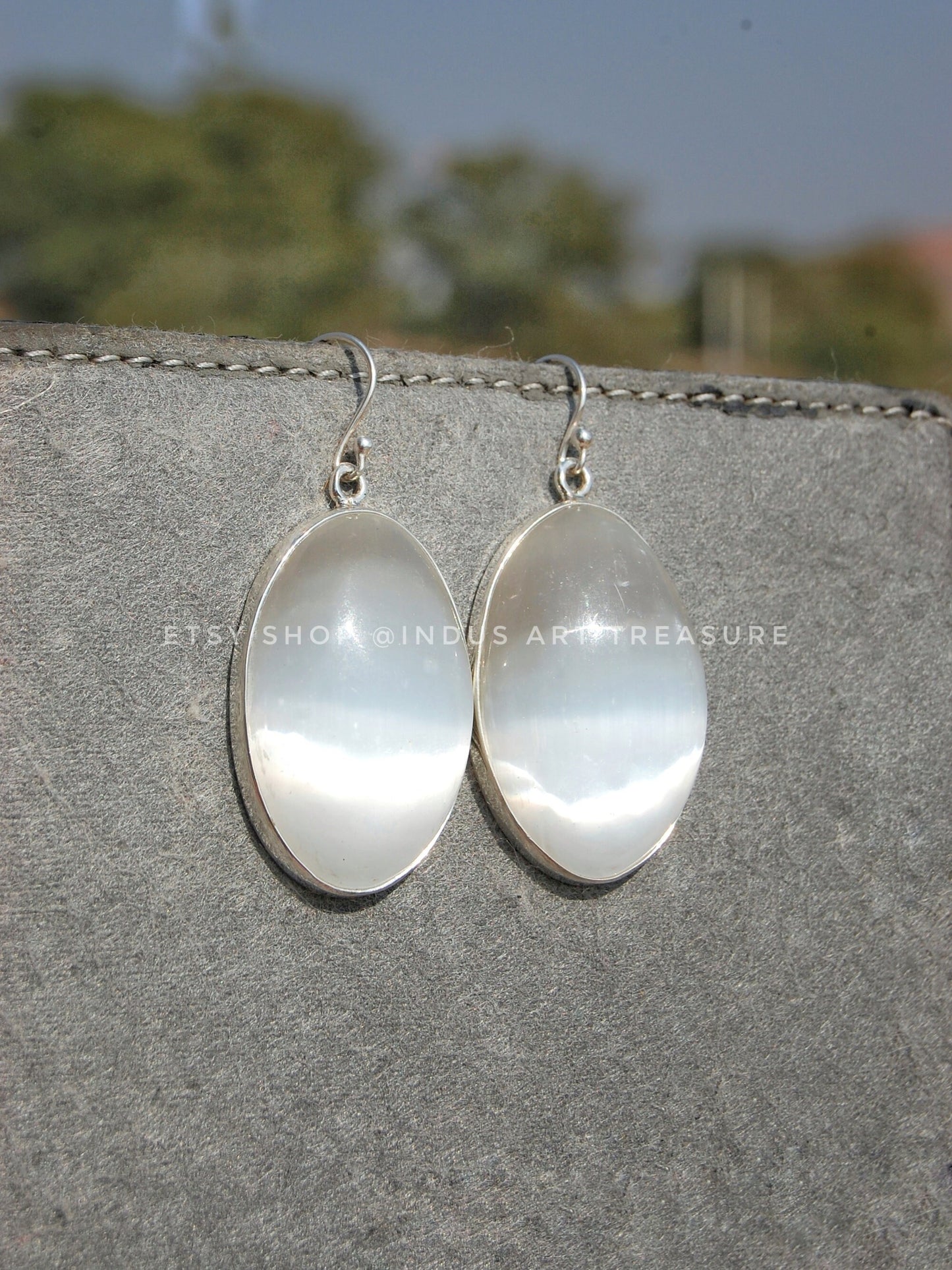 Selenite Teardrop Earrings