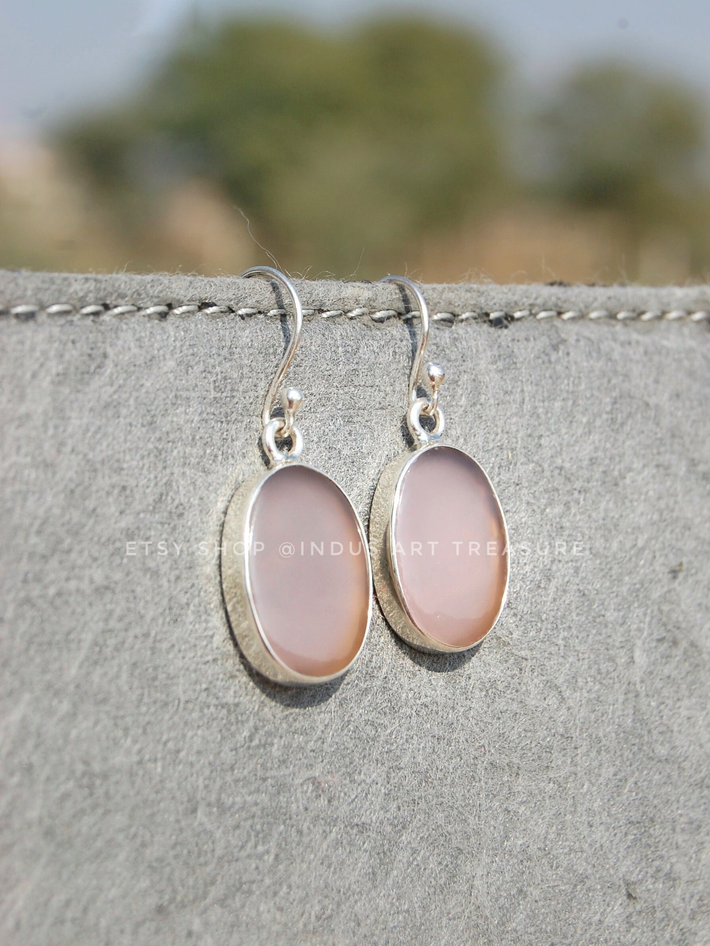 Pink Chalcedony Drop Earrings