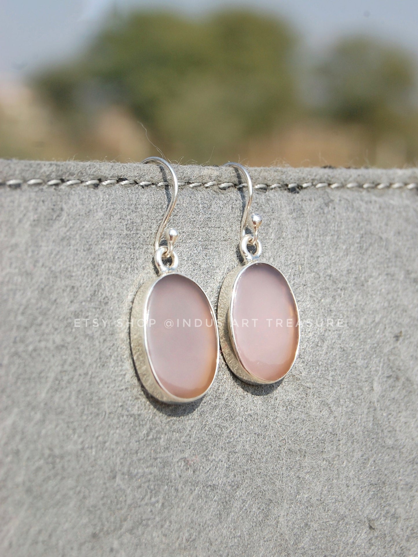 Pink Chalcedony Drop Earrings