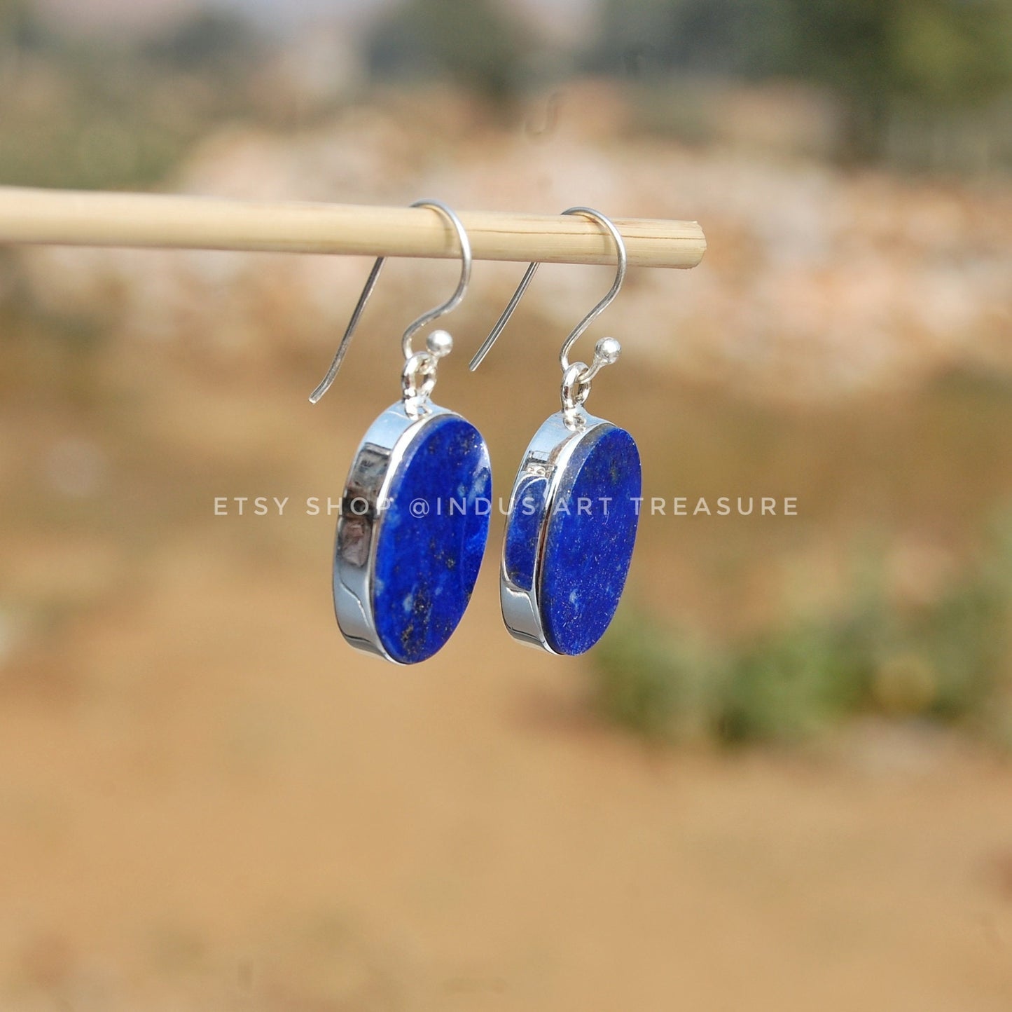 Lapis Lazuli Silver Dangle Earrings
