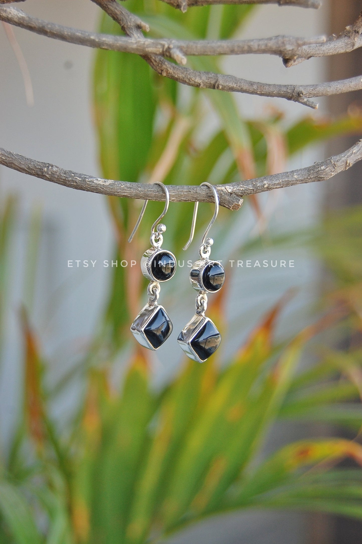 Black Onyx Dangle Earrings