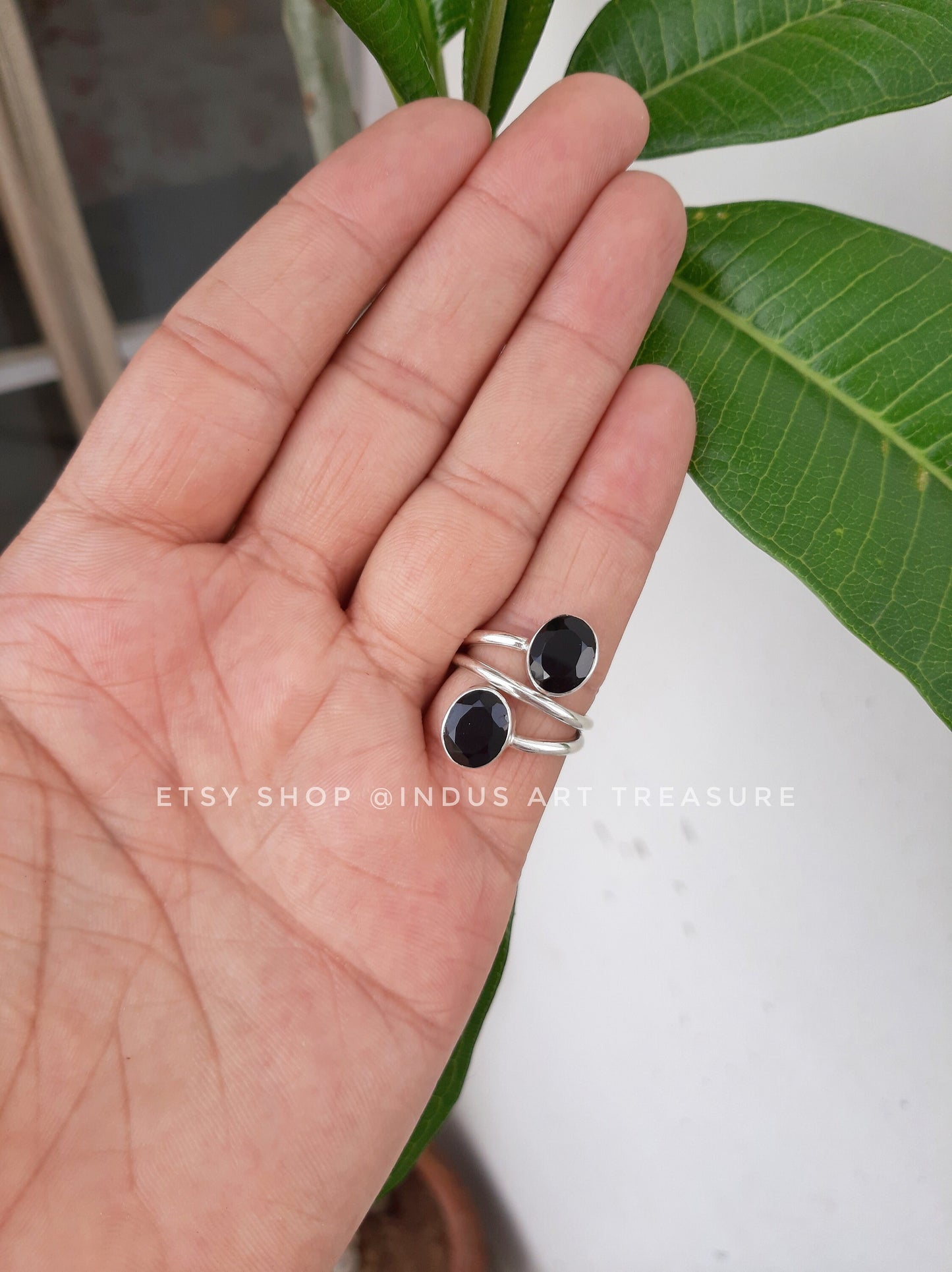 Black Onyx Swirl Ring