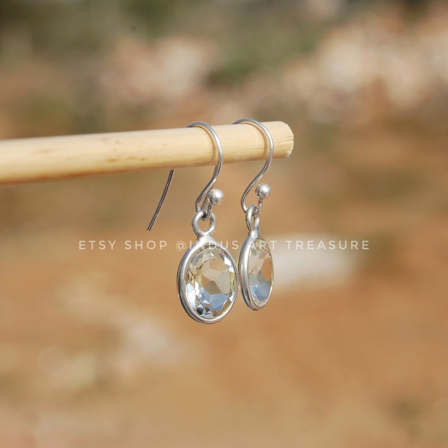 White Topaz Drop Earrings