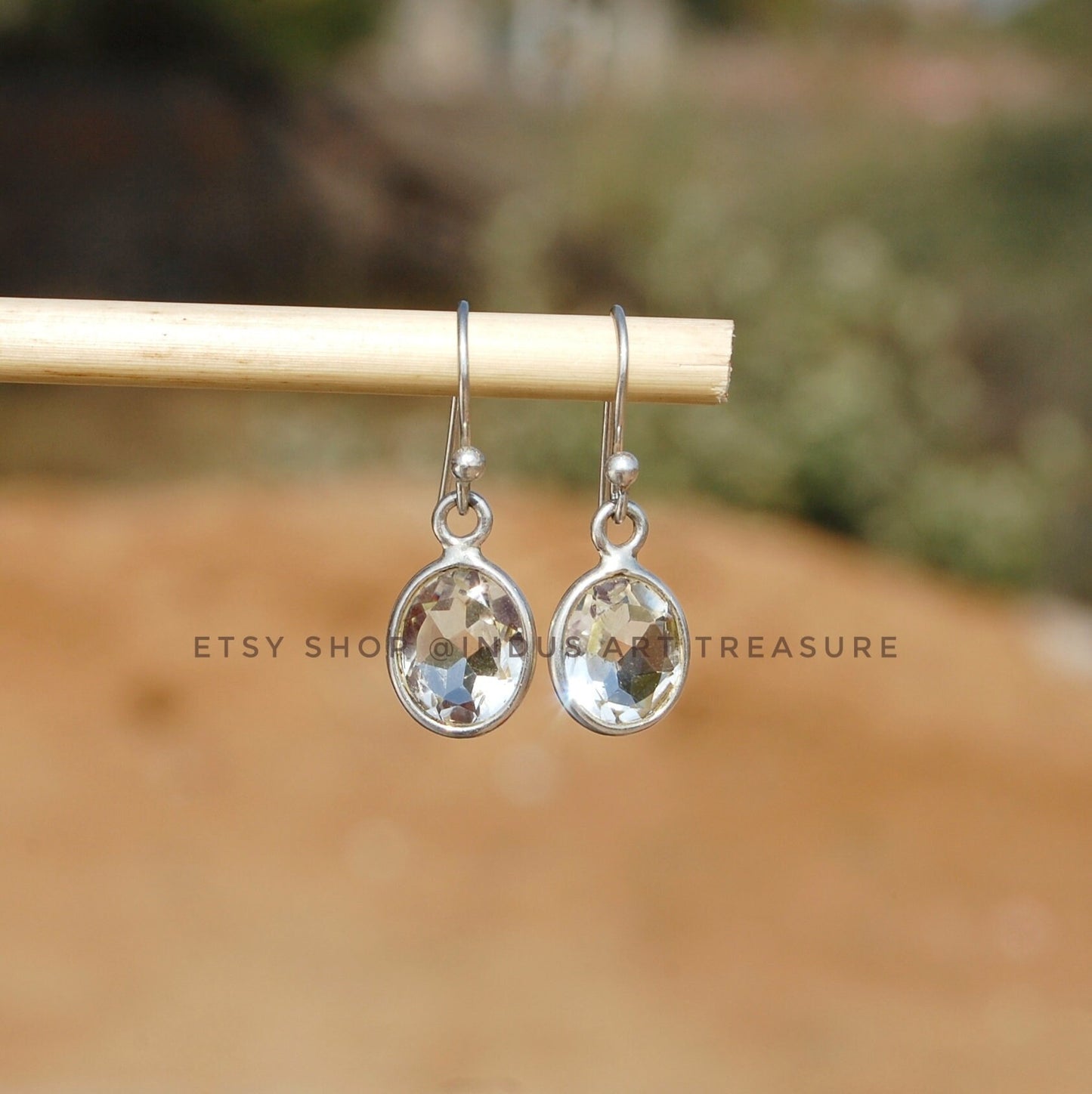 White Topaz Drop Earrings