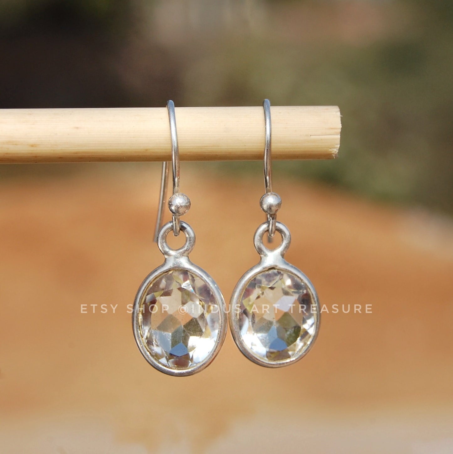 White Topaz Drop Earrings