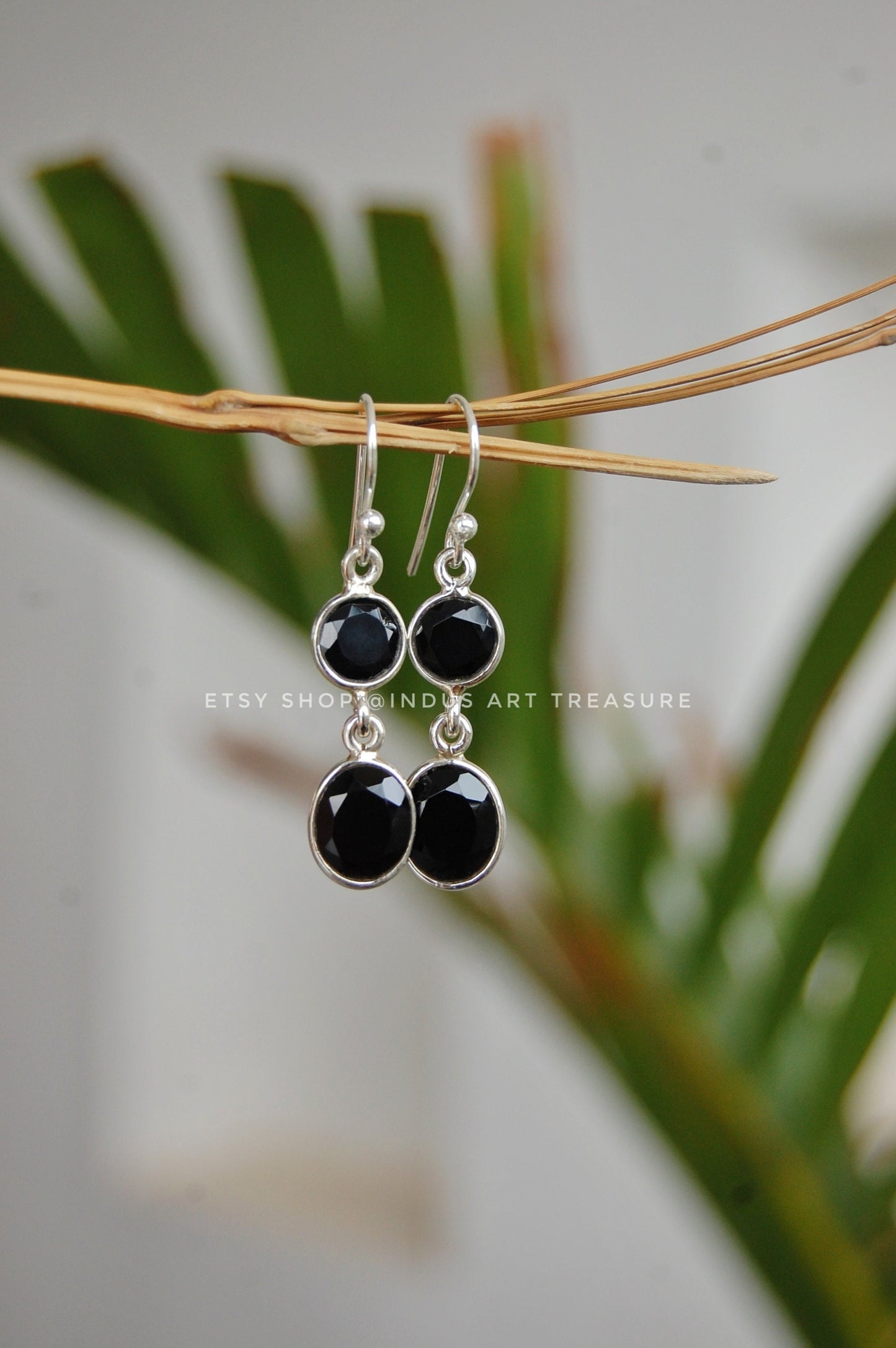 Elegant Black Onyx Dangle Earrings