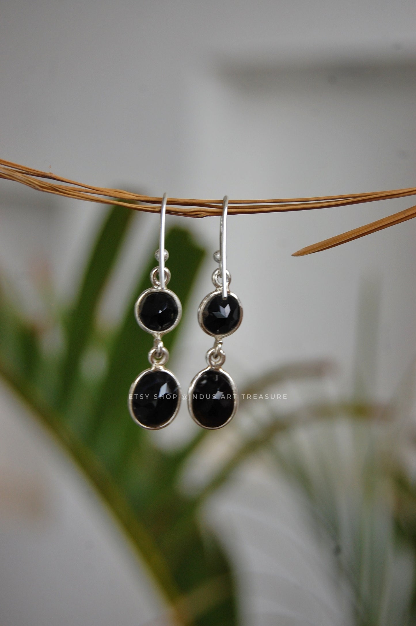 Elegant Black Onyx Dangle Earrings