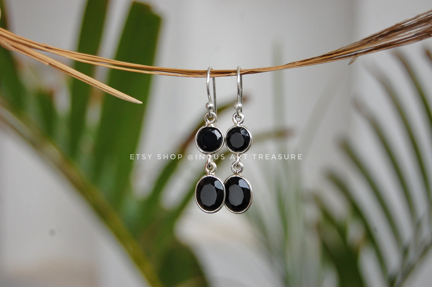 Elegant Black Onyx Dangle Earrings