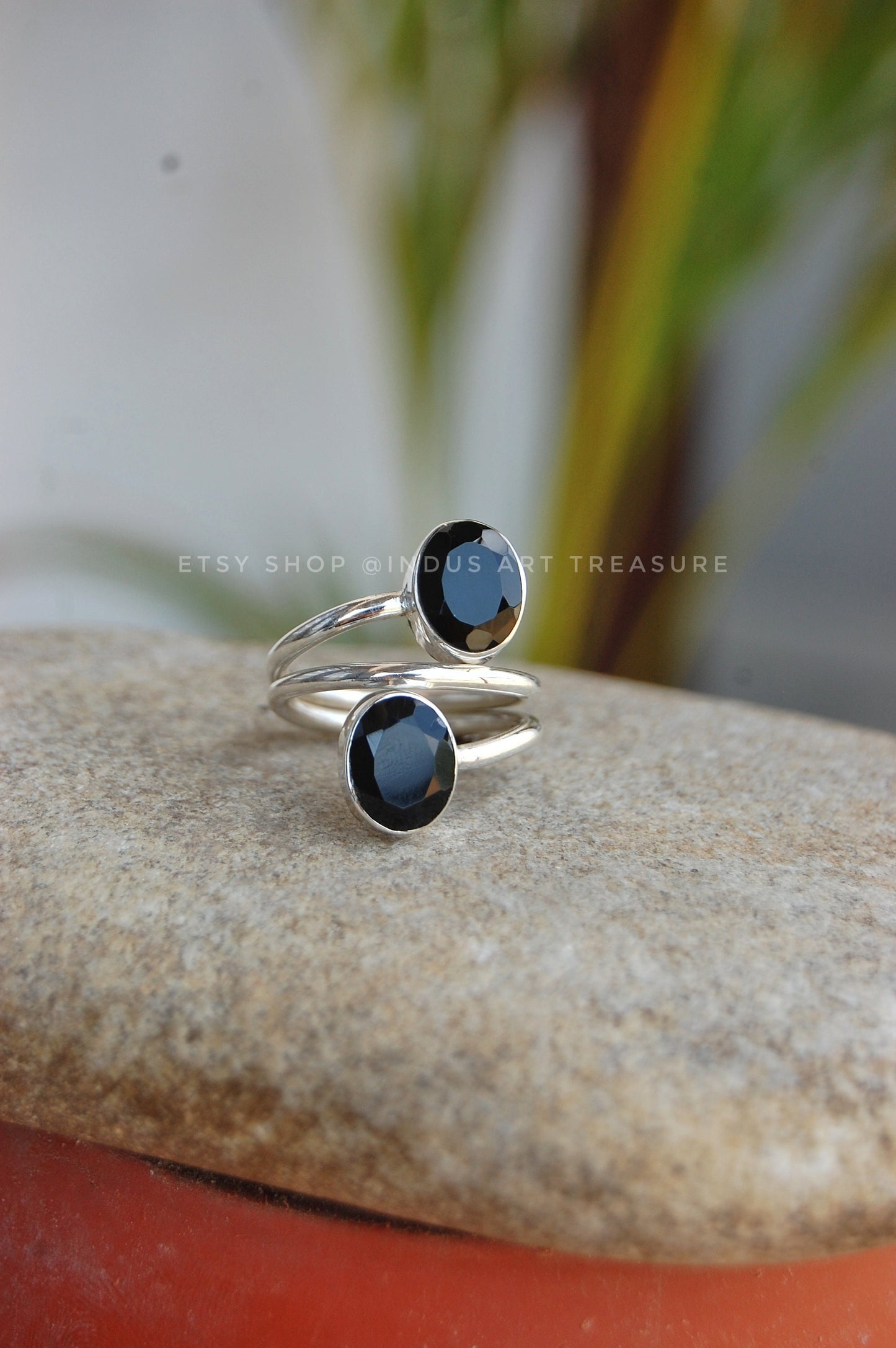 Black Onyx Swirl Ring