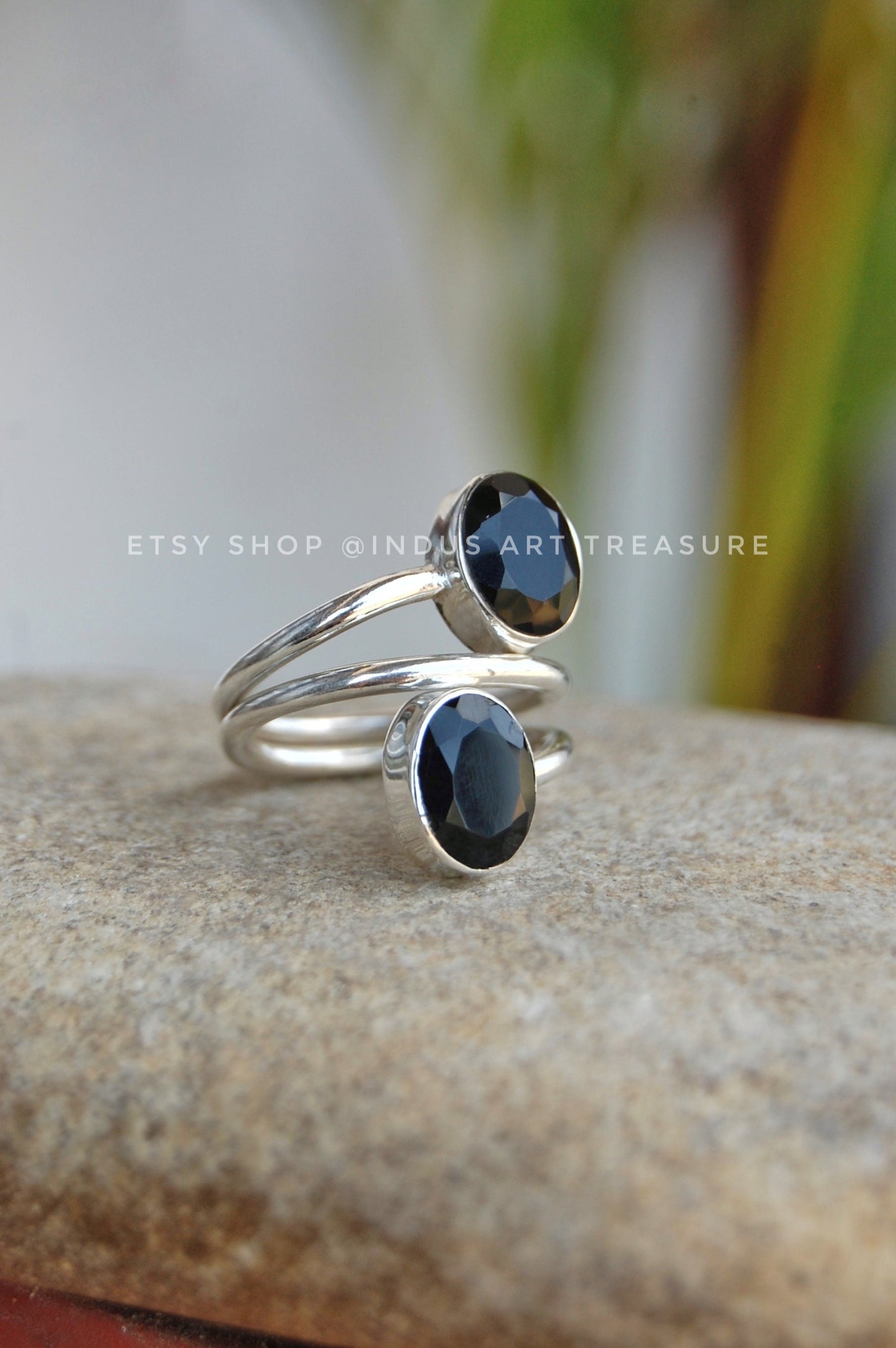 Black Onyx Swirl Ring