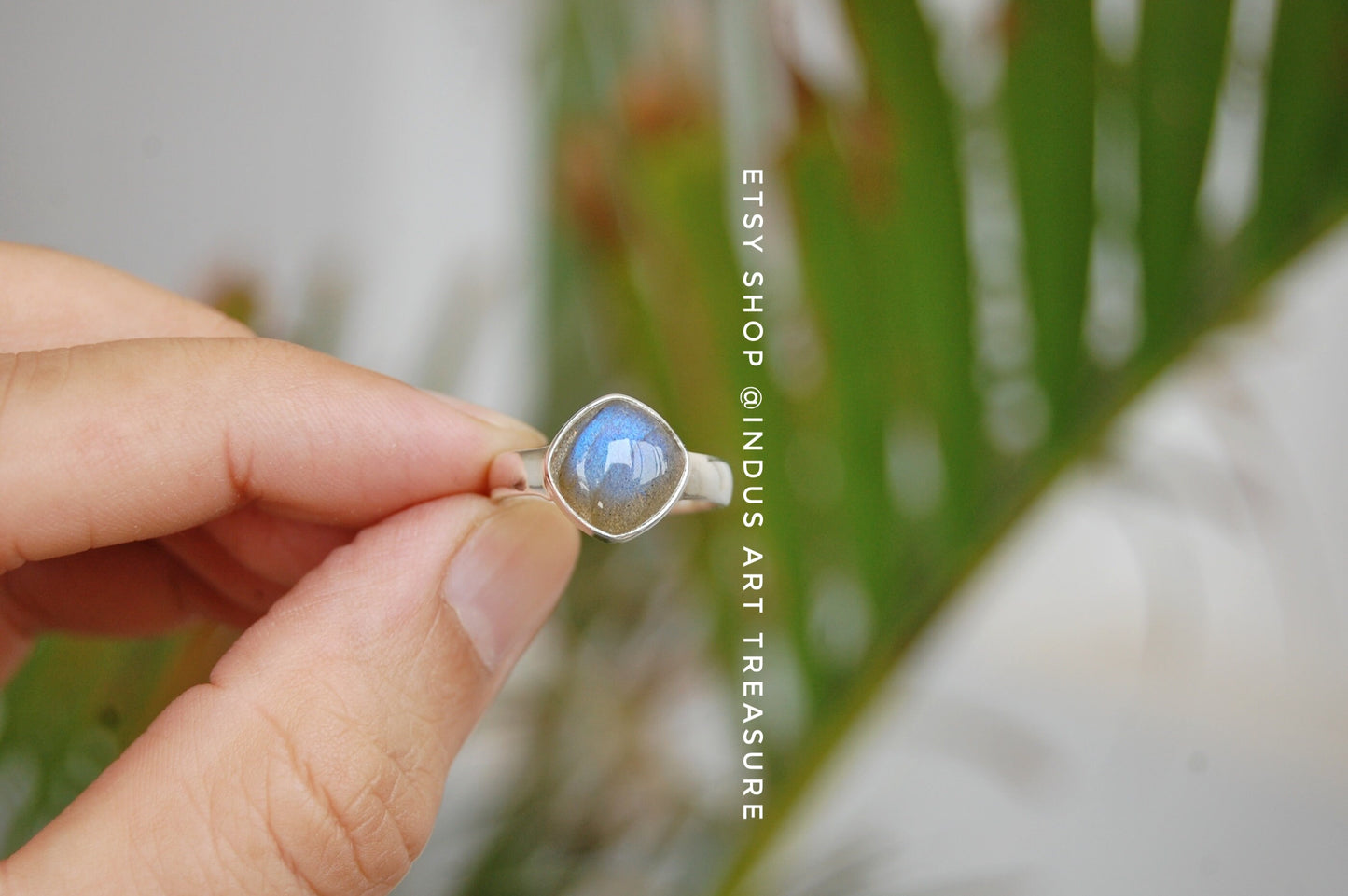 Blue Fire Labradorite Ring