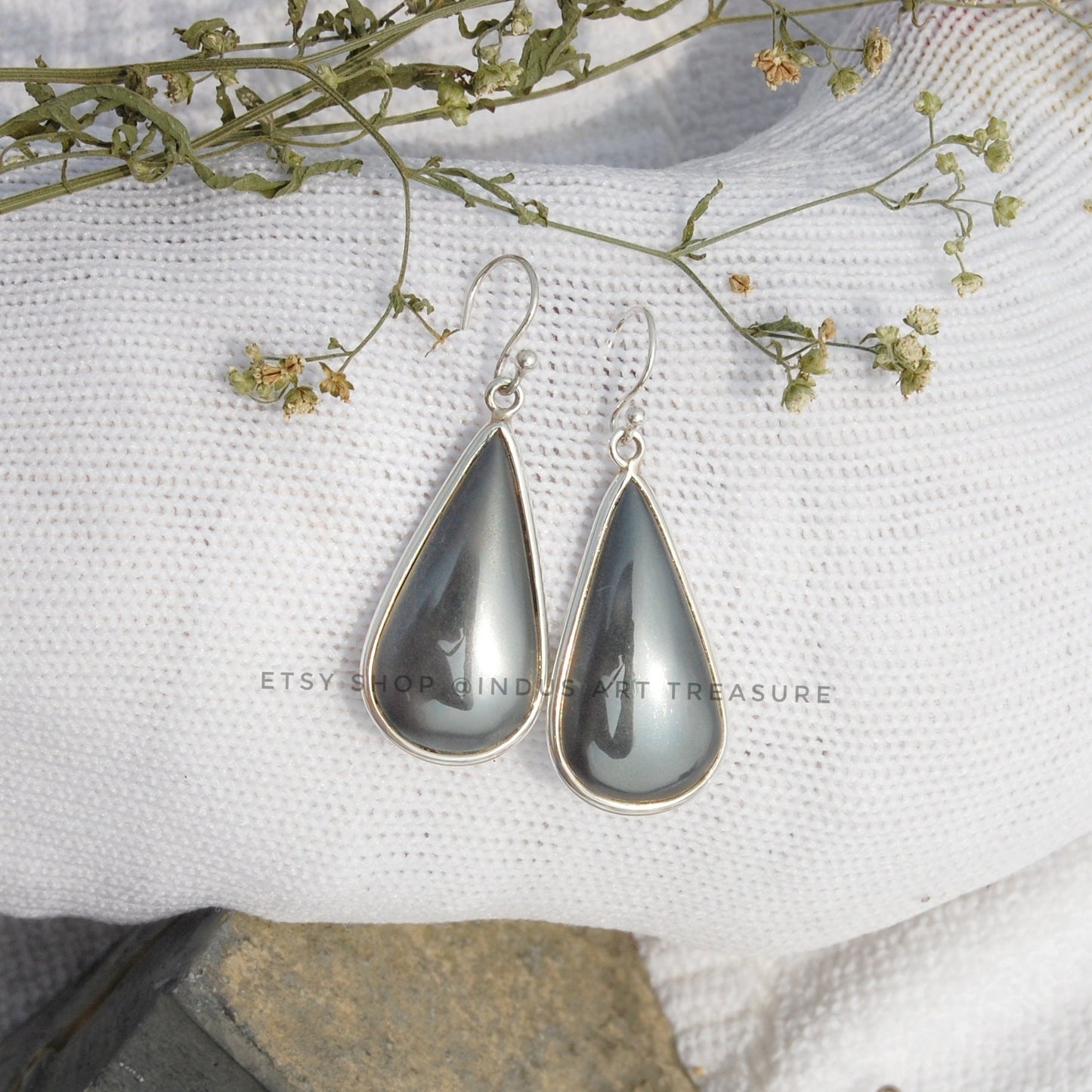 Hematite Drop Earrings
