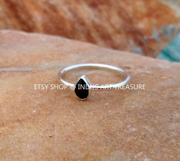 Black Onyx Dainty Ring