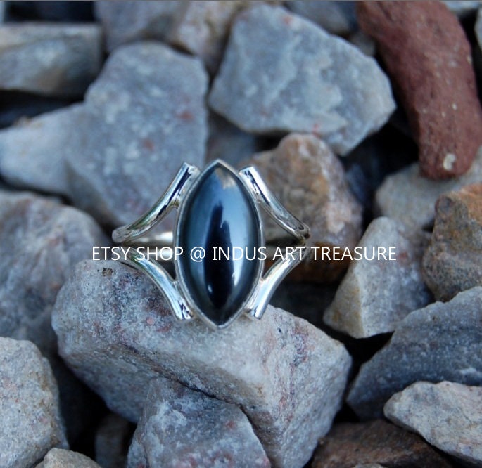 Hematite Marquise Ring