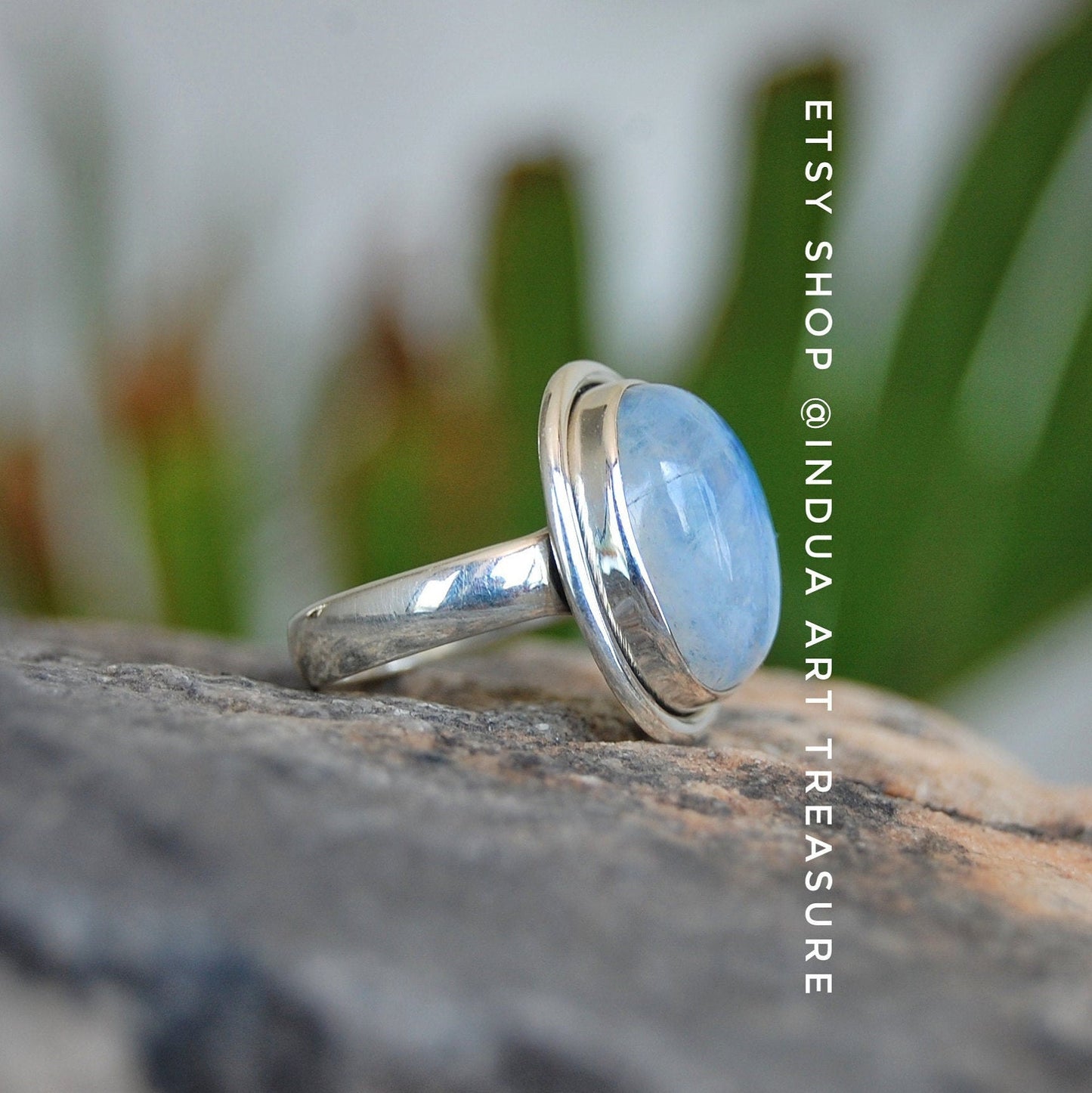 Rainbow Moonstone Statement Ring