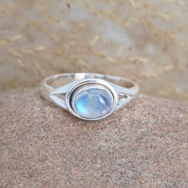 Rainbow Moonstone Ring