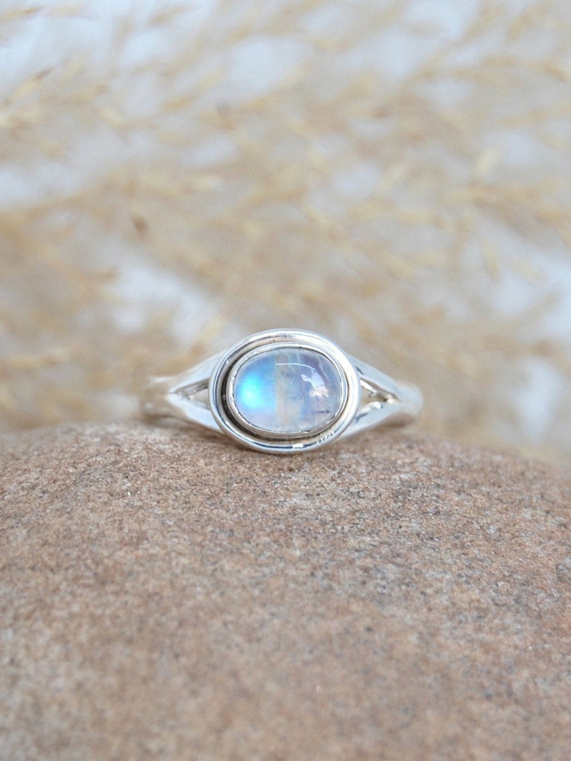 Rainbow Moonstone Ring
