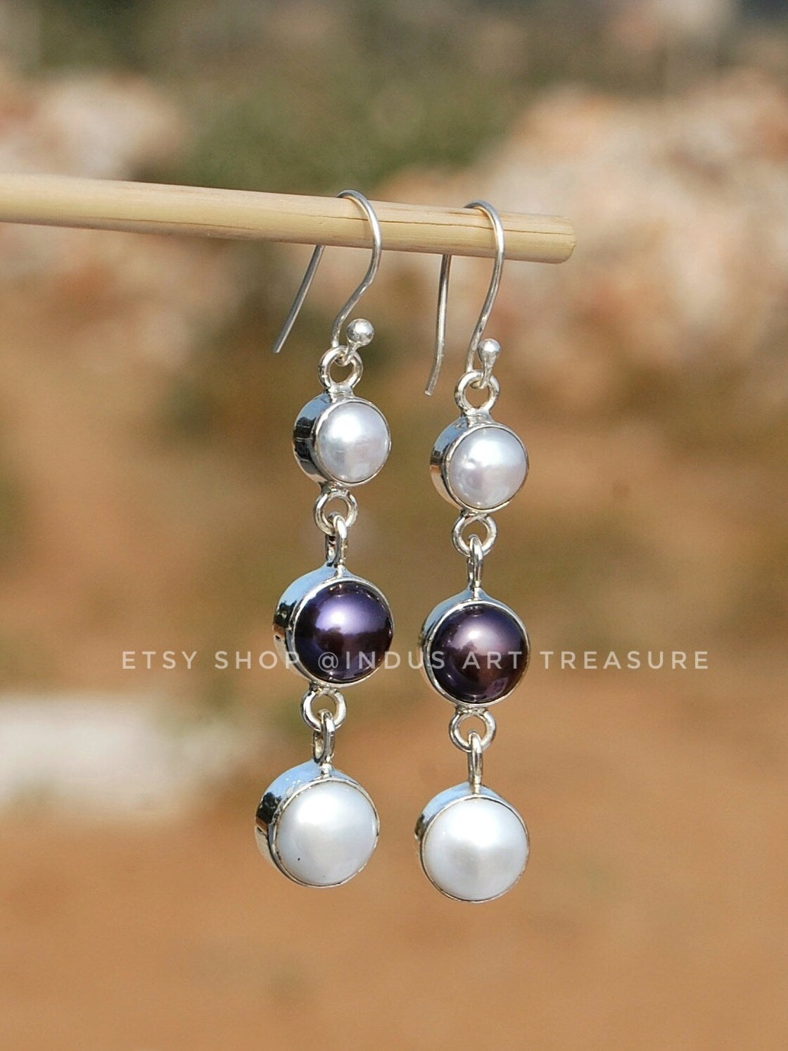 Fresh Water Pearl Long Drop Earrings