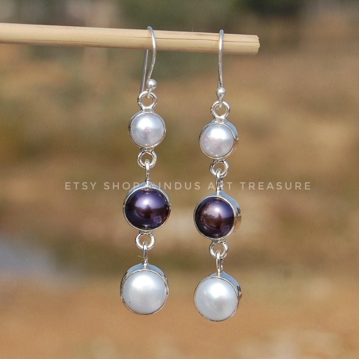 Fresh Water Pearl Long Drop Earrings