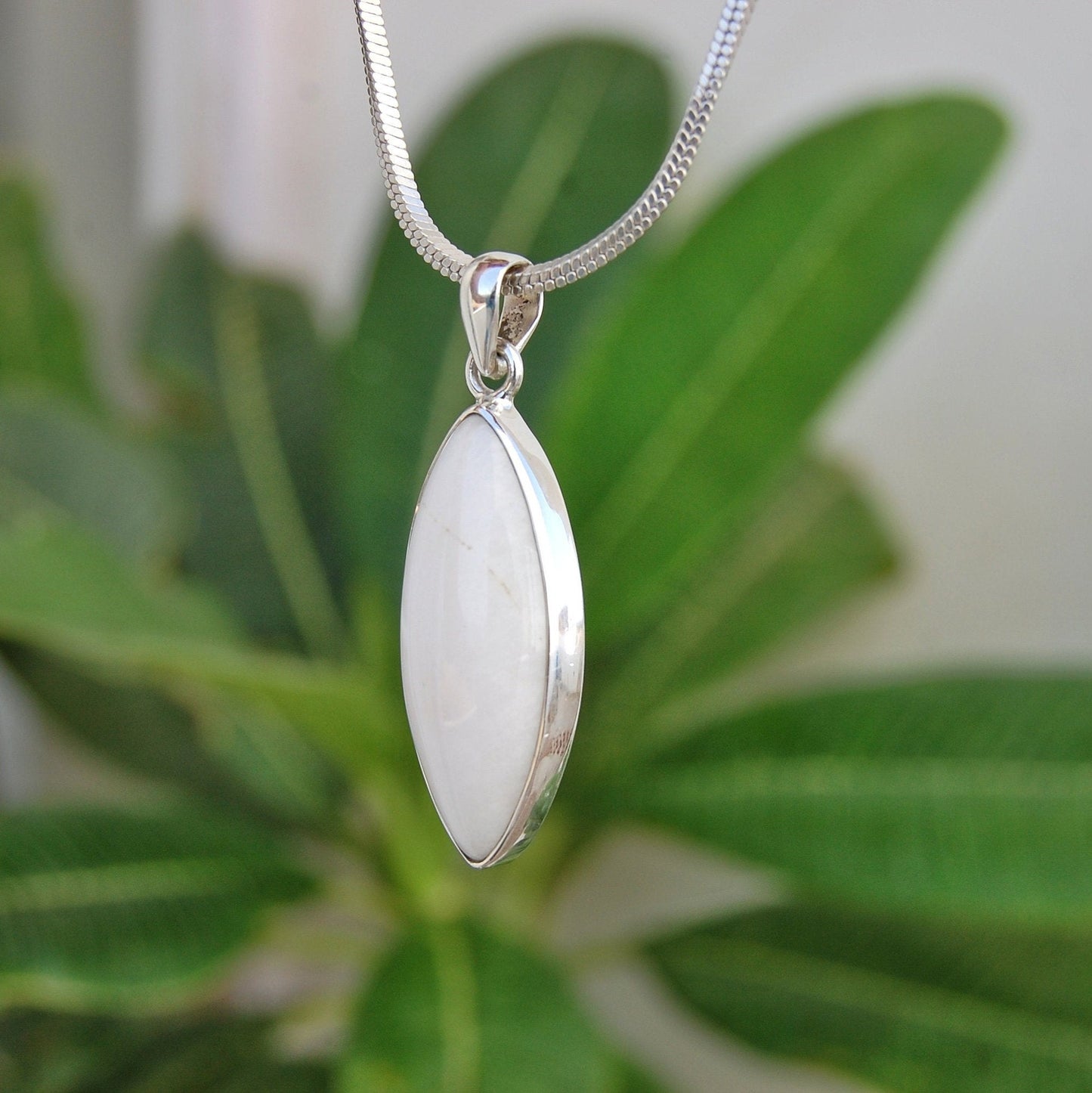 White Quartz Marquise Pendant