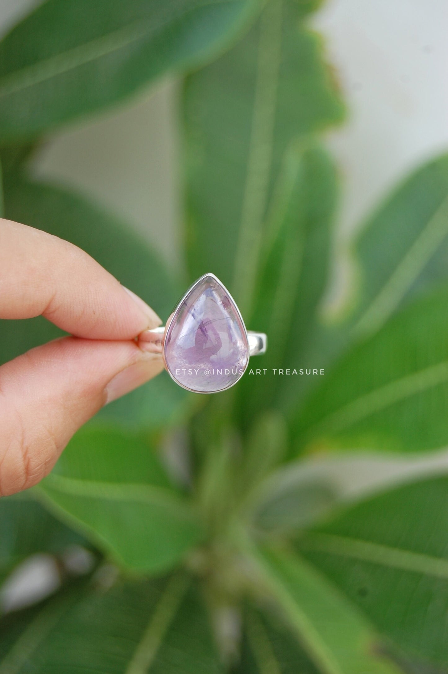 Amethyst Pear Ring
