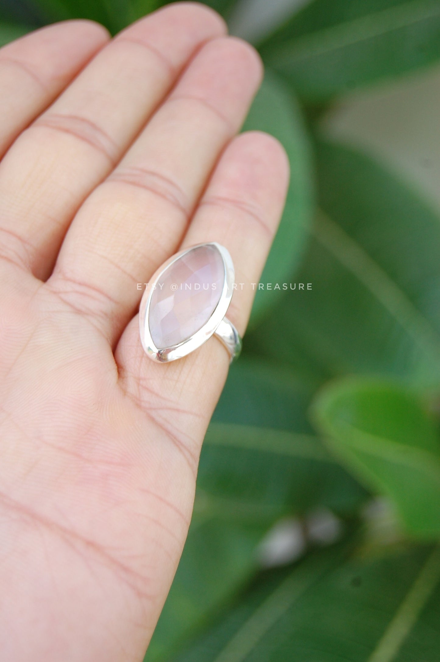 Rose Quartz Statement Ring