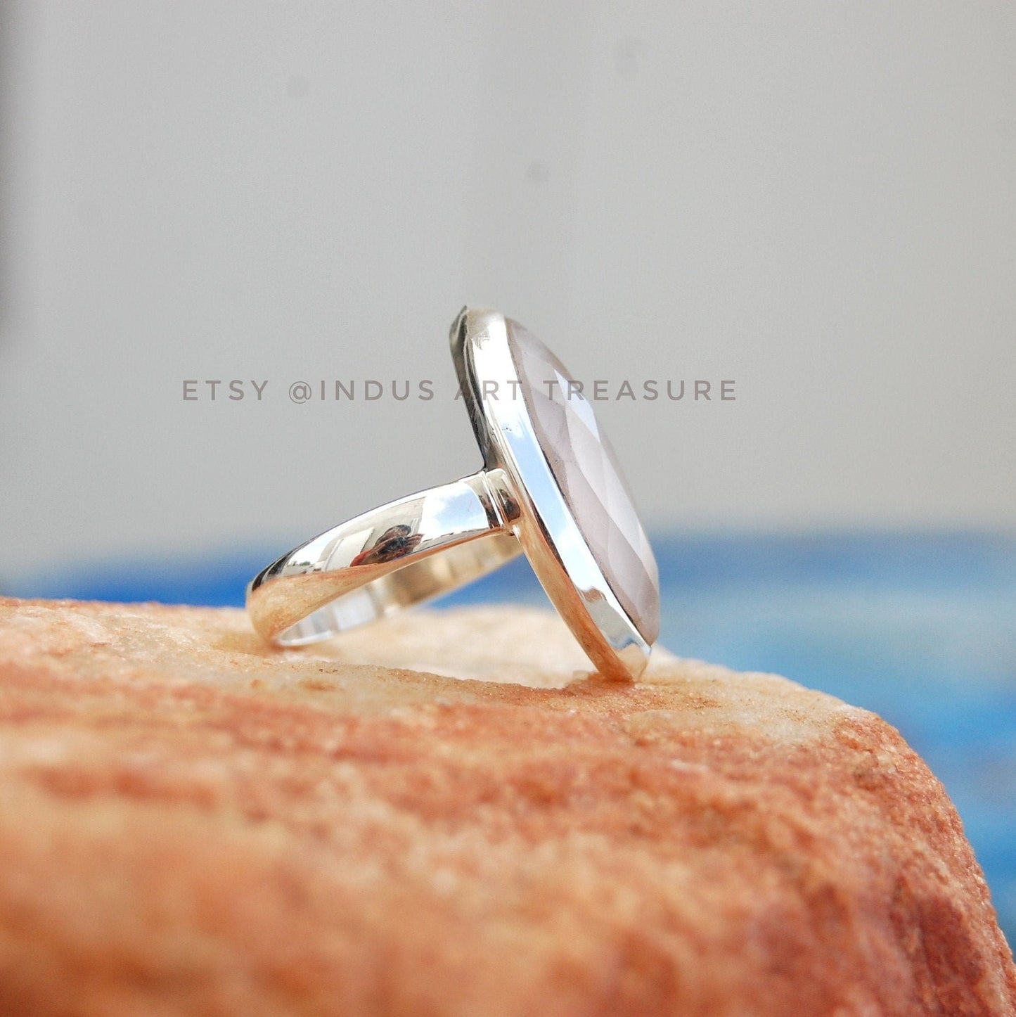 Rose Quartz Statement Ring