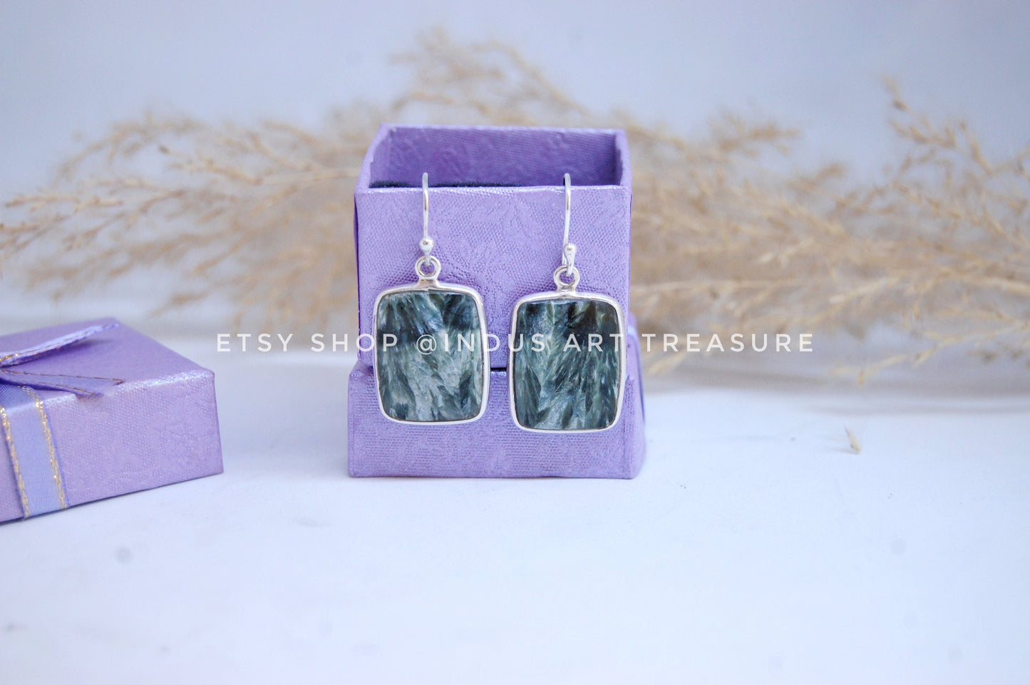 Seraphinite Silver Earrings