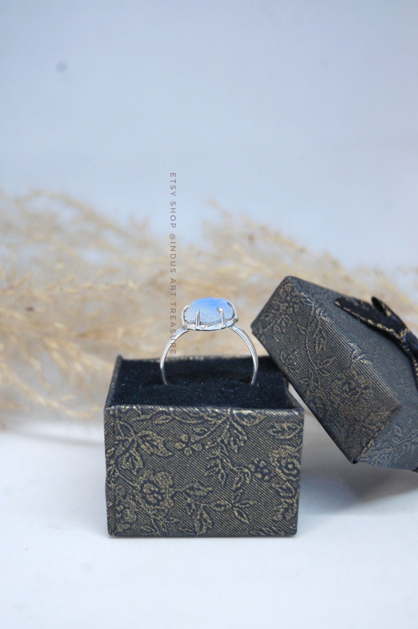Rainbow Moonstone Prong Setting Earrings