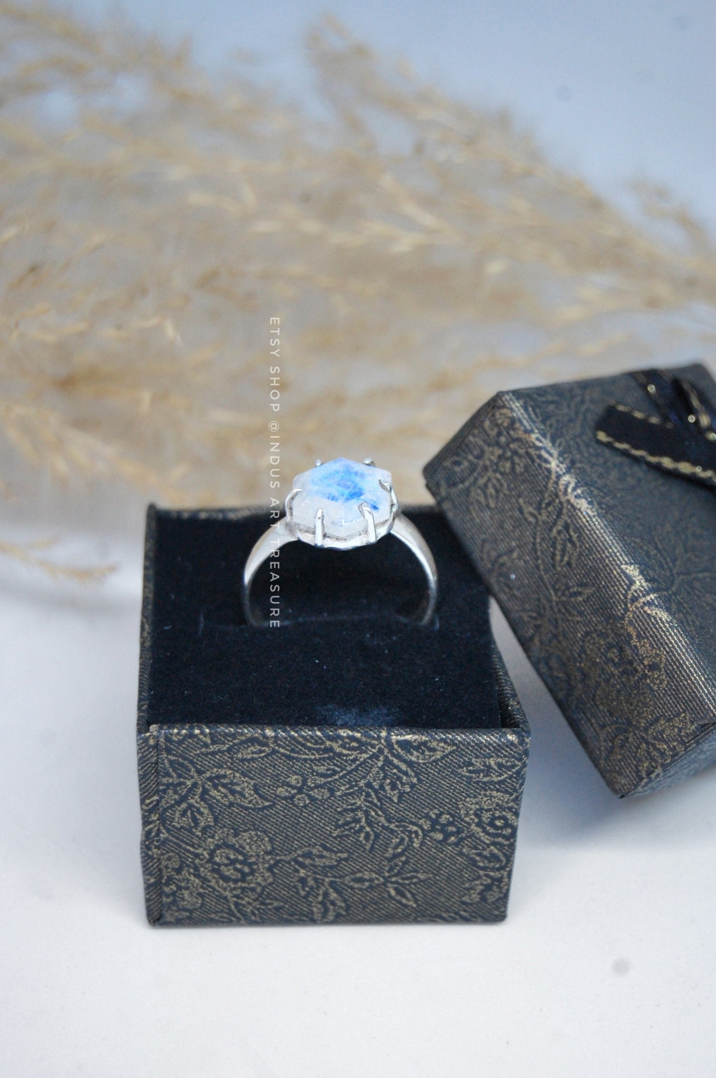 Rainbow Moonstone Prong Setting Earrings