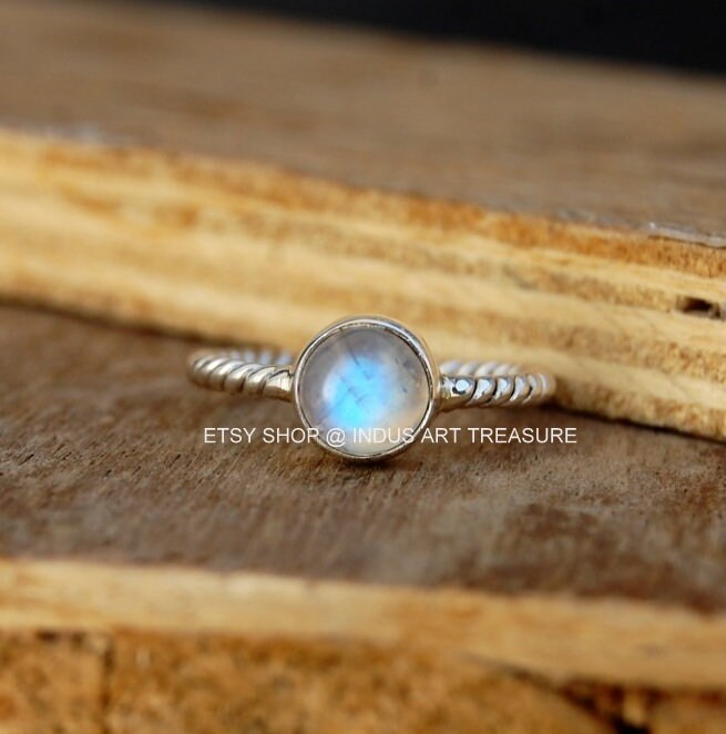 Rainbow Moonstone Ring