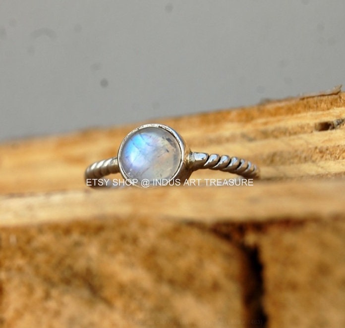 Rainbow Moonstone Ring