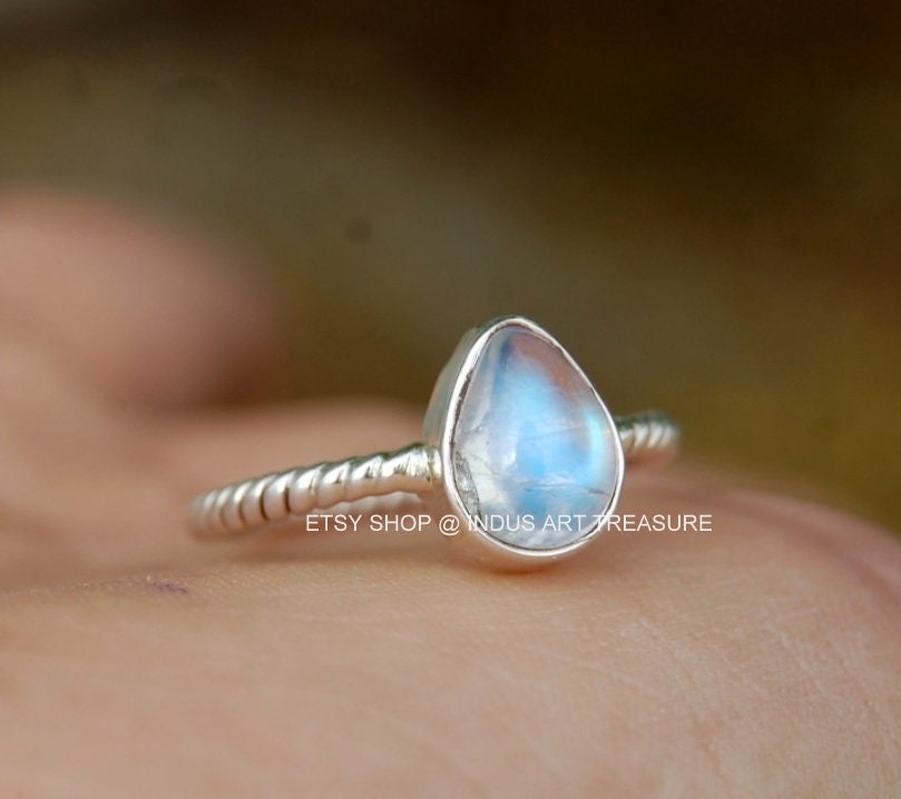 Rainbow Moonstone Ring