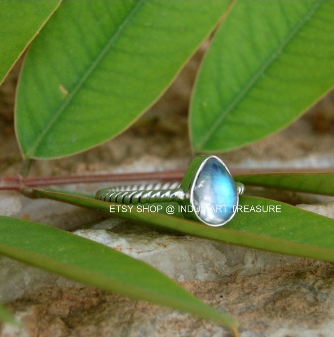 Rainbow Moonstone Ring