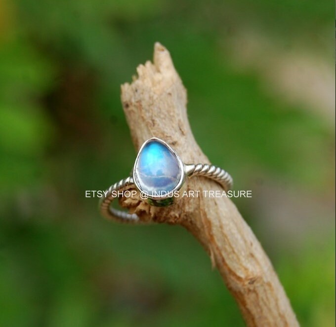 Rainbow Moonstone Ring