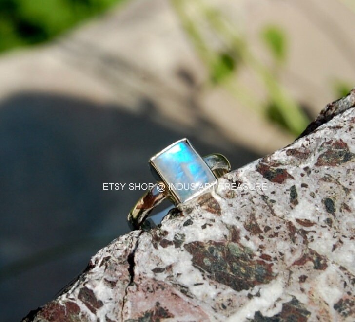 Rainbow Moonstone Dedicated Ring