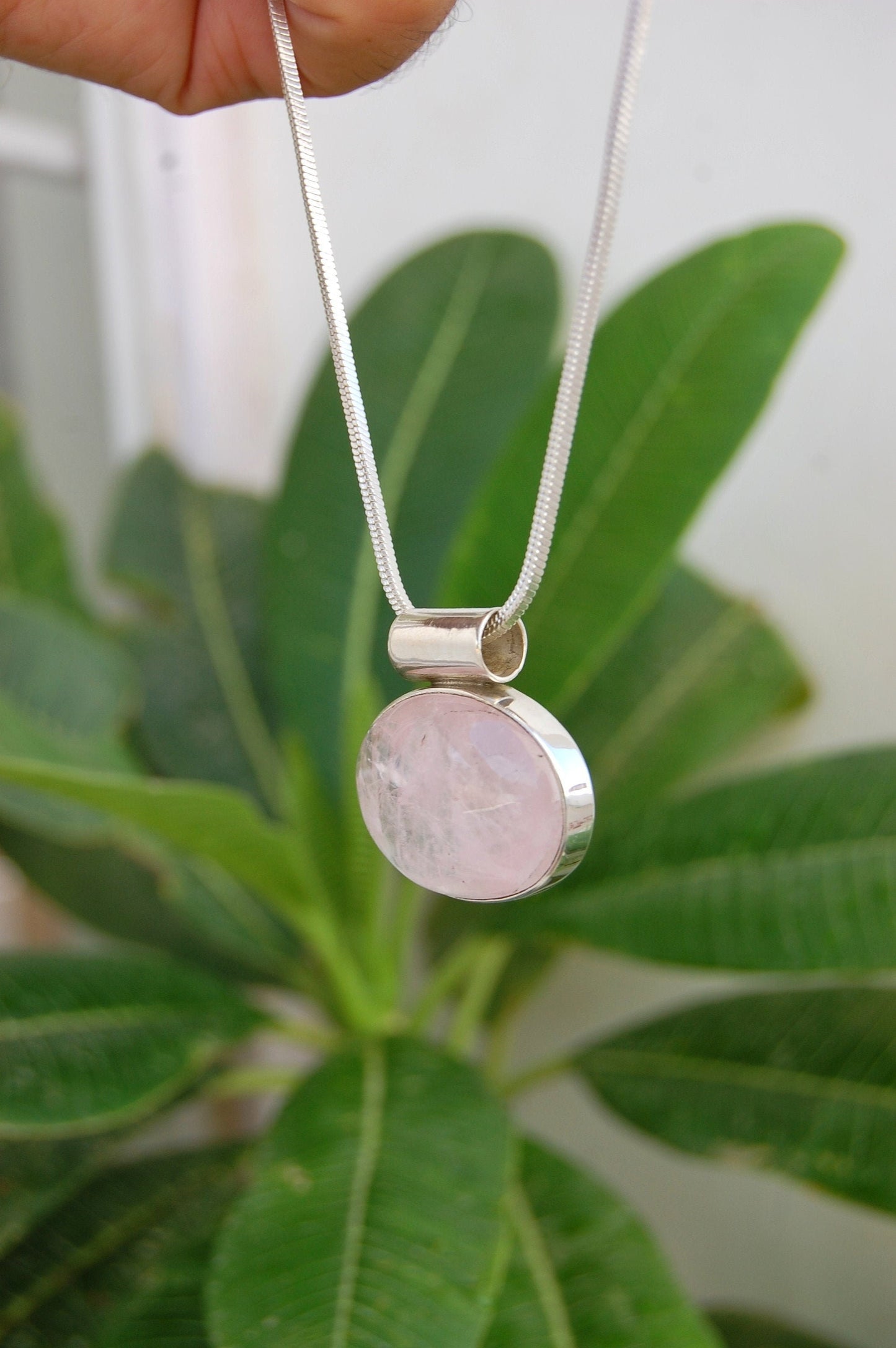 Rose Quartz Statement Pendant