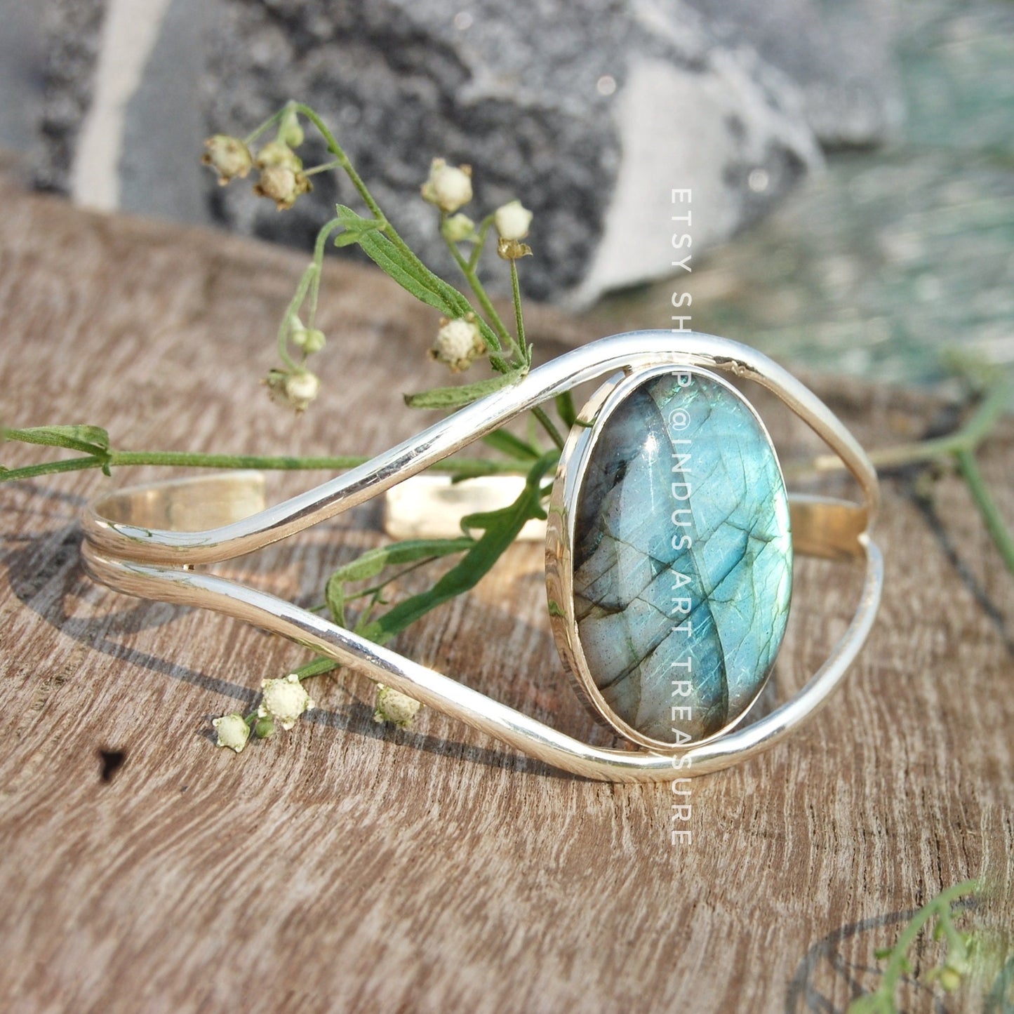 Beautiful Labradorite Bangle Bracelet