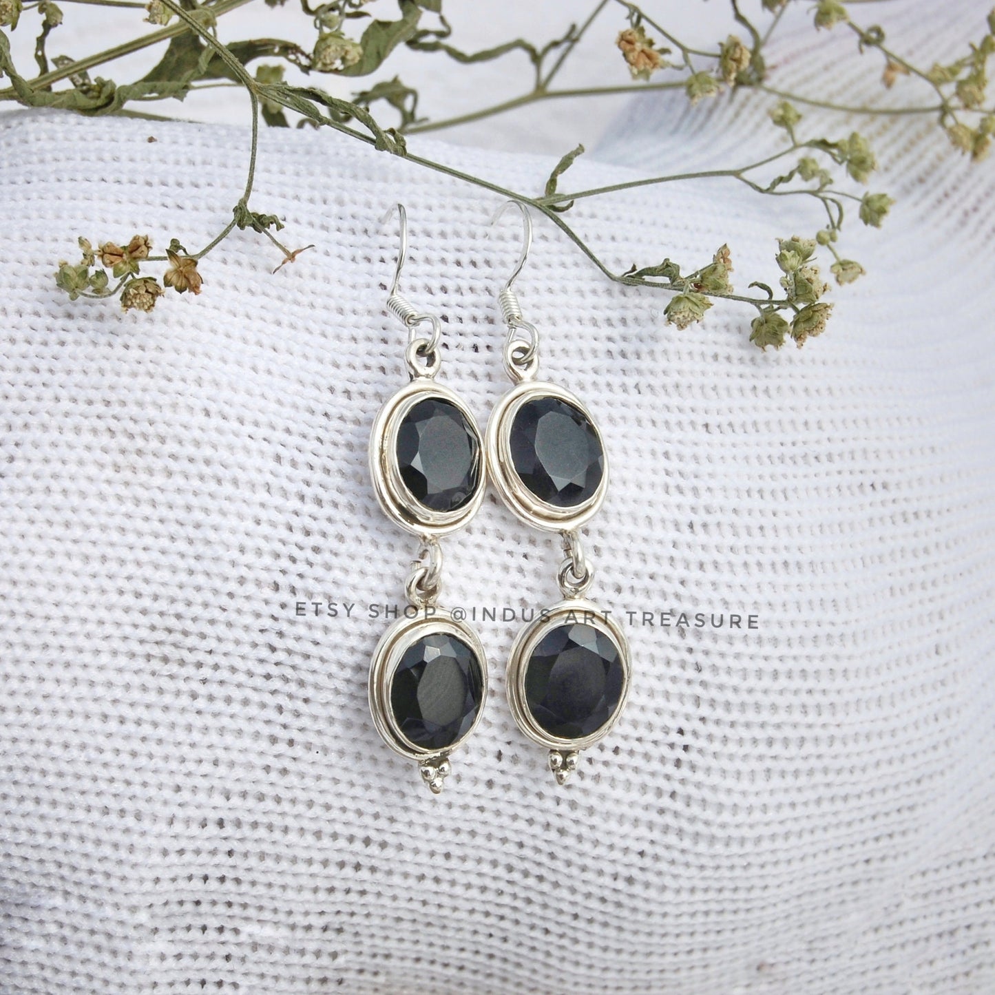 Black Onyx Dangle Earrings
