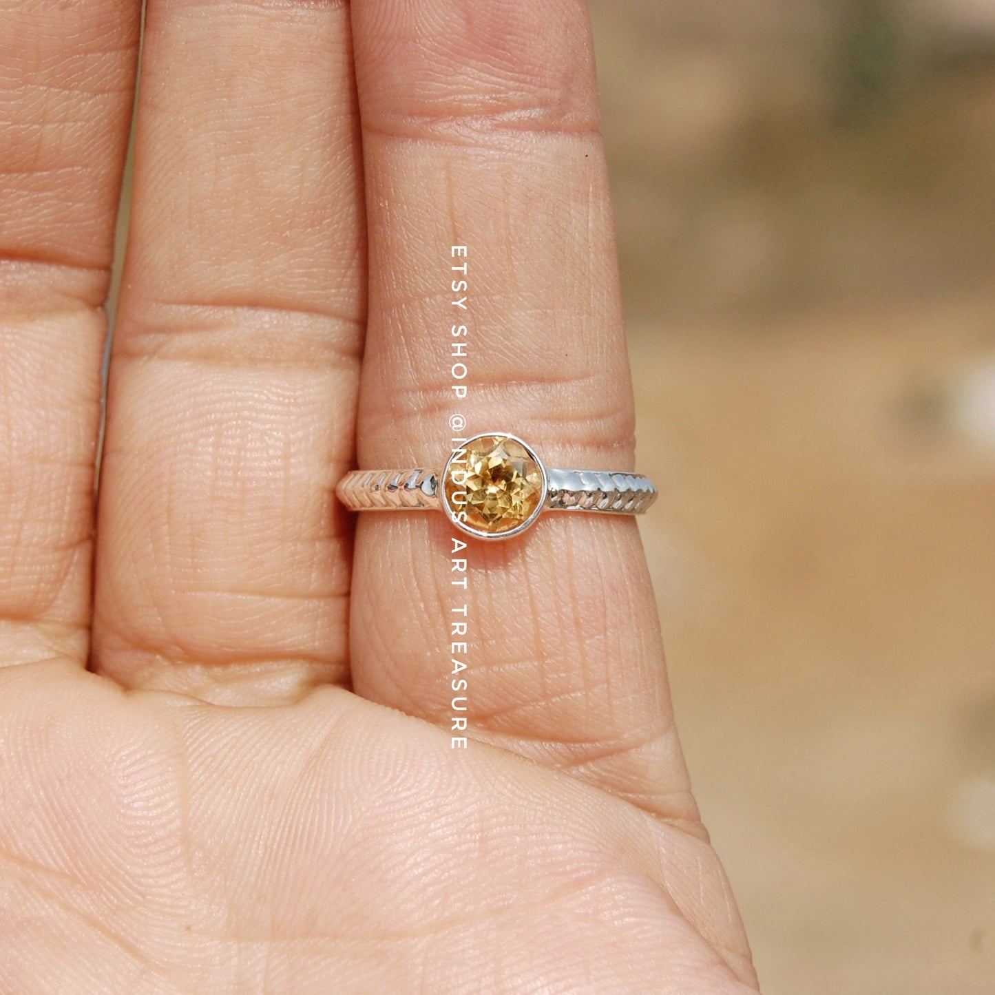 Yellow Citrine Ring